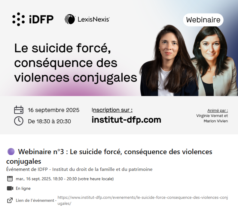 Formatrice des avocats sur le thème "LE SUICIDE FORCE: conséquence des violences conjugales" 